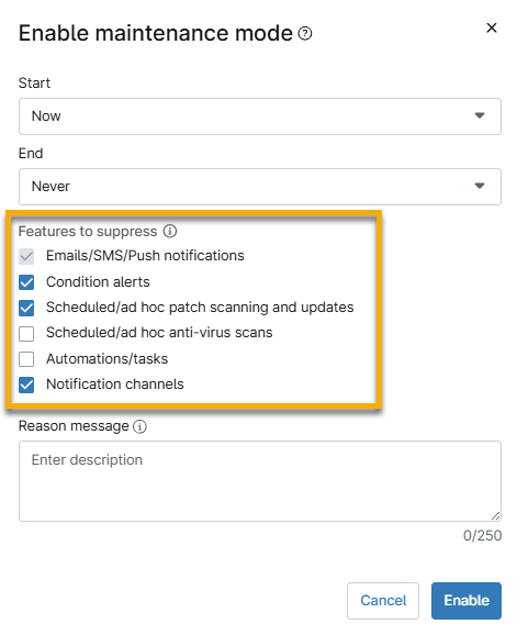 run maintenance mode_suppress features.png